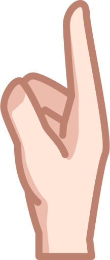 sideways up pointing index (white) emoji