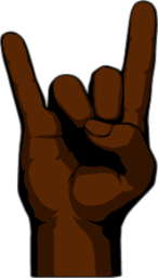 sign of the horns (black) emoji