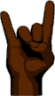 sign of the horns (black) emoji