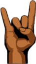 sign of the horns (brown) emoji