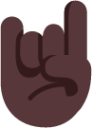sign of the horns dark emoji