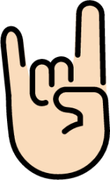 sign of the horns: light skin tone emoji
