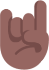 sign of the horns medium dark emoji