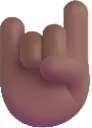 sign of the horns medium dark emoji