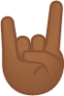 sign of the horns: medium-dark skin tone emoji