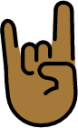 sign of the horns: medium-dark skin tone emoji