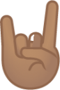 sign of the horns: medium skin tone emoji