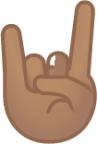 sign of the horns: medium skin tone emoji