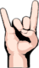 sign of the horns (white) emoji