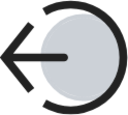Sign out circle duotone line icon
