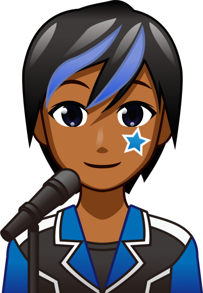 singer (brown) emoji