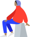 sitting hijab woman girl islam red purple illustration