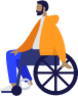 sitting wheelchair disabled disability orange sweater illustration