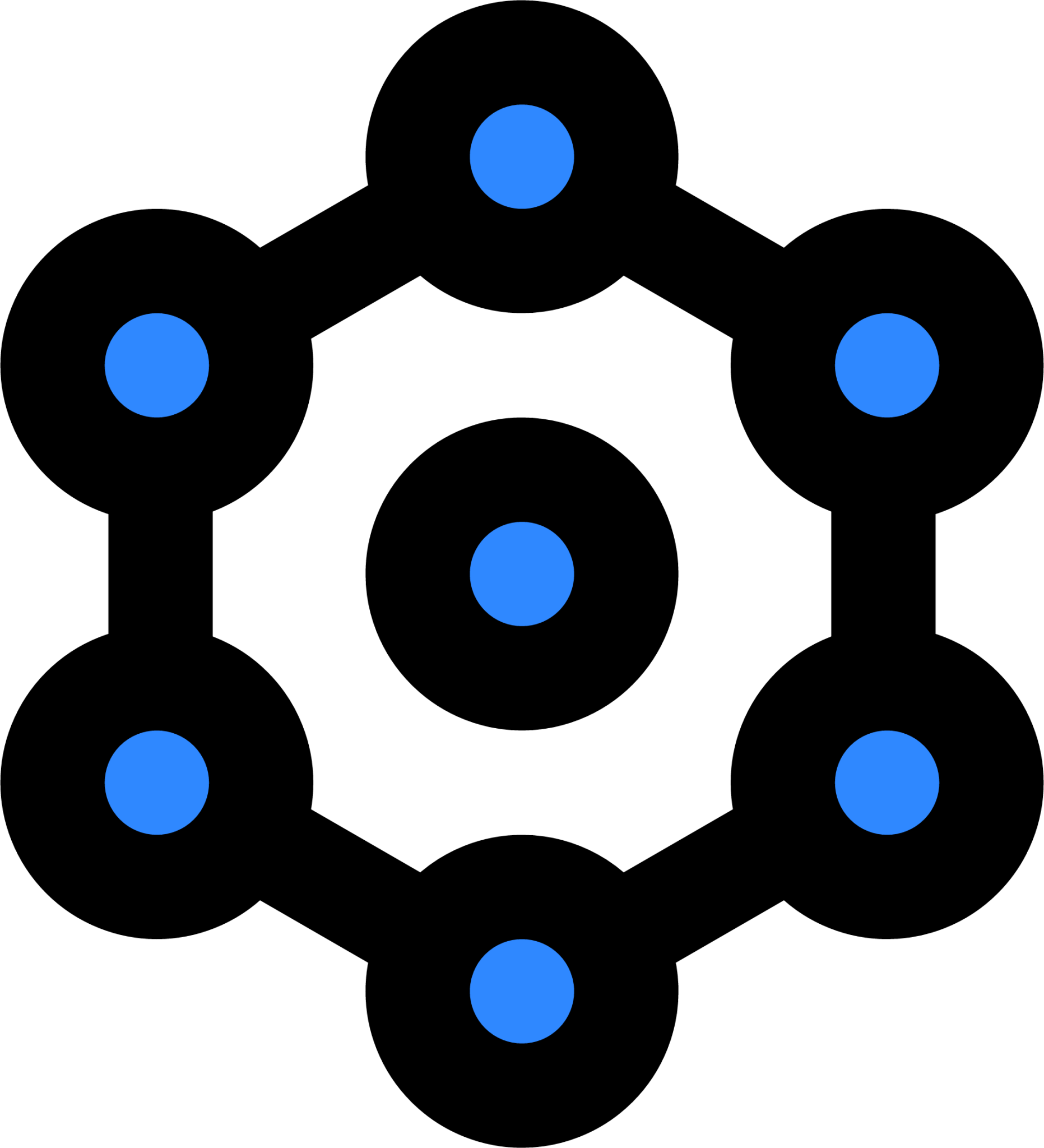 six circular connection icon