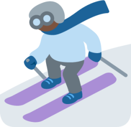 skier: dark skin tone emoji