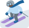 skier: dark skin tone emoji