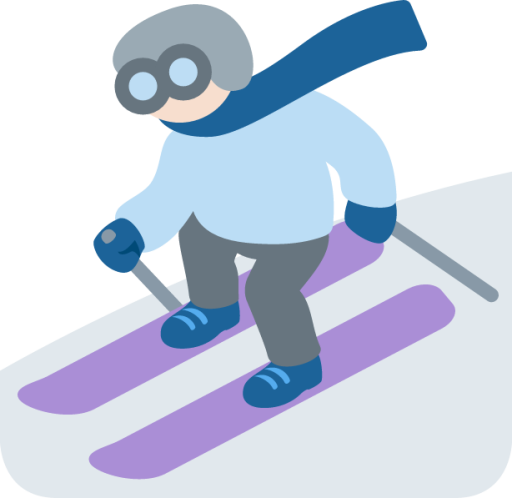 skier: light skin tone emoji