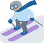 skier: medium skin tone emoji
