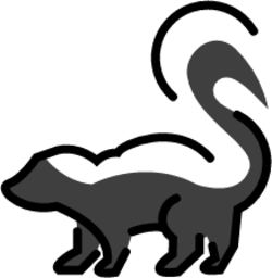 Skunk-Emoji, Kawaii-Tier- oder Quadratgesicht-Emoticon