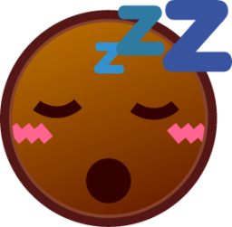 sleeping (brown) emoji
