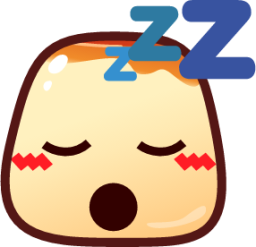 sleeping (pudding) emoji