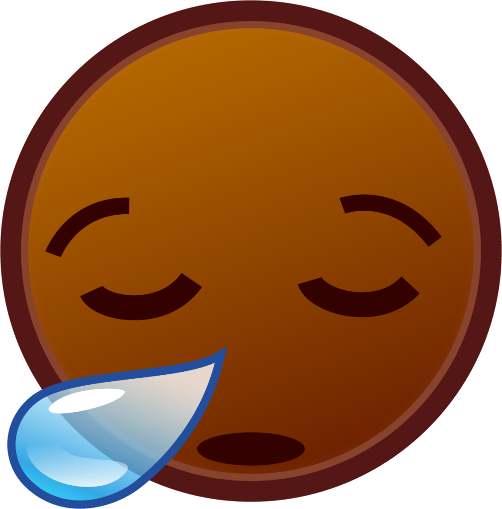 sleepy (brown) emoji