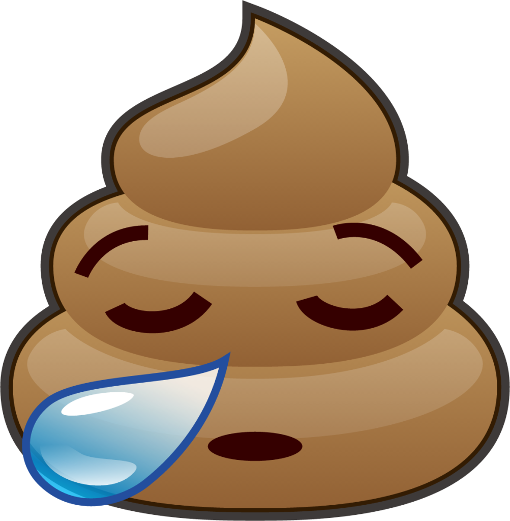 sleepy (poop) emoji