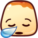 sleepy (pudding) emoji