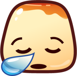 sleepy (pudding) emoji