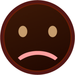 slightly frowning (black) emoji
