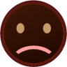slightly frowning (black) emoji