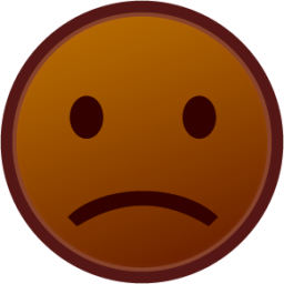 slightly frowning (brown) emoji