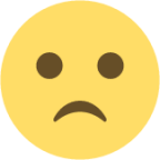 slightly frowning face emoji