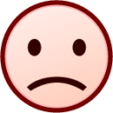slightly frowning (white) emoji