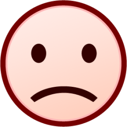 slightly frowning (white) emoji
