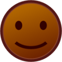 slightly smiling (brown) emoji