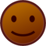 slightly smiling (brown) emoji