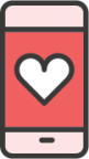smartphone heart icon