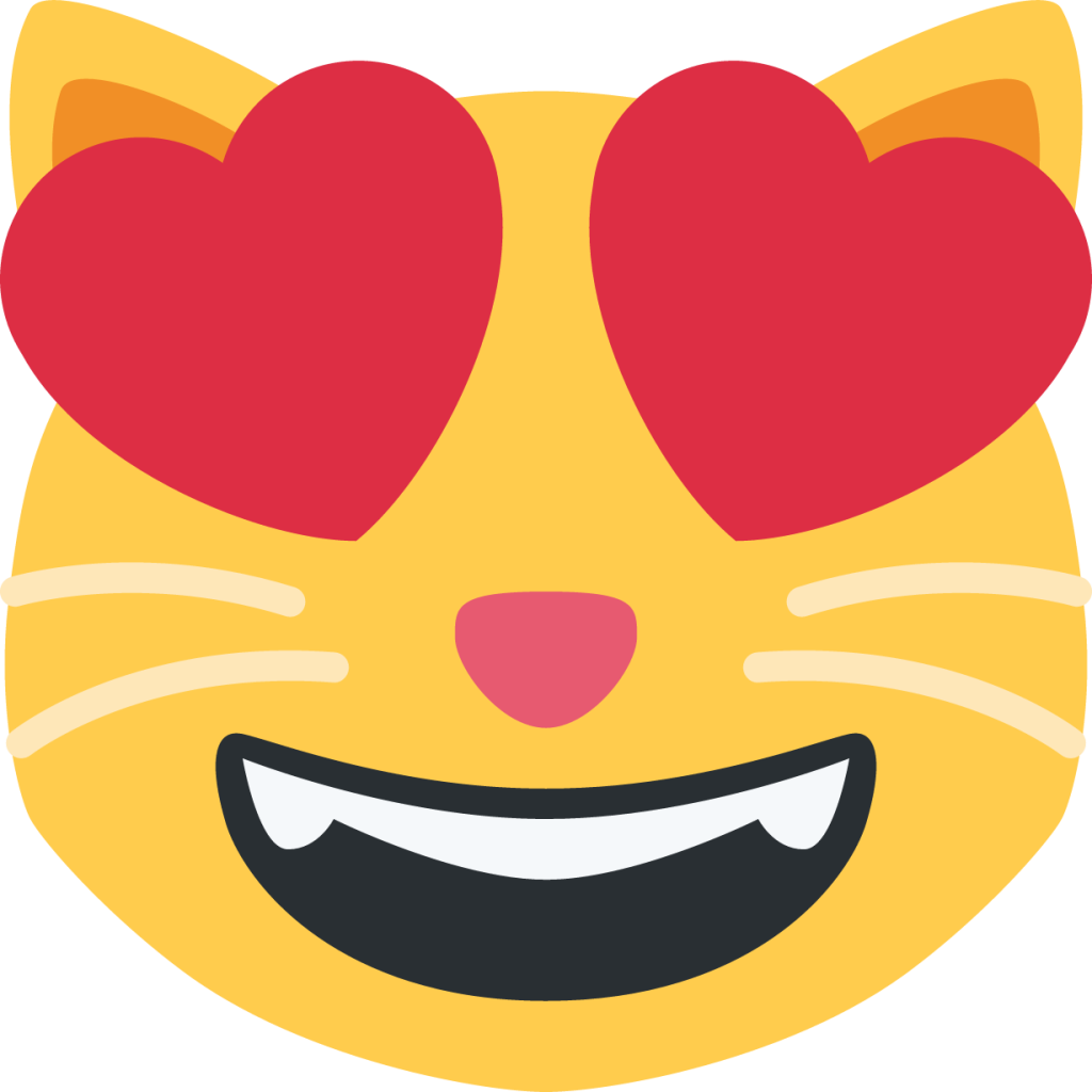 smiling cat face with heart-shaped eyes emoji