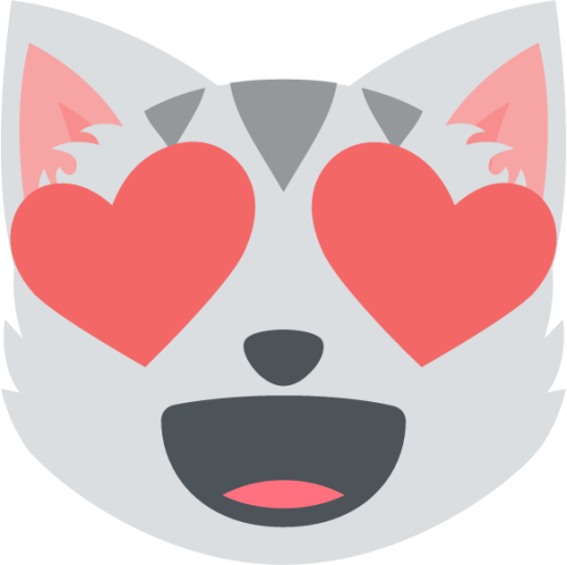 smiling cat face with heart-shaped eyes emoji