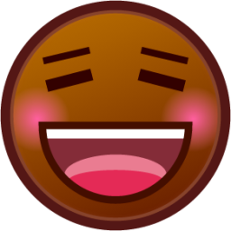 smiling face (brown) emoji