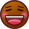 smiling face (brown) emoji