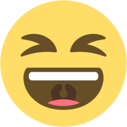 smiling face with open mouth and tightly-closed eyes emoji