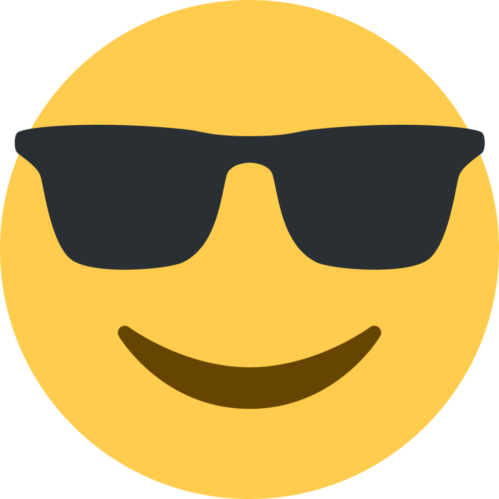 smiling face with sunglasses emoji