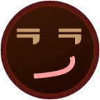 smirk (black) emoji
