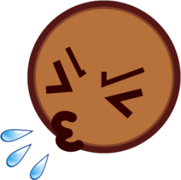 sneezing face (brown) emoji