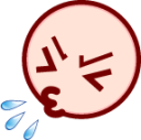 sneezing face (white) emoji