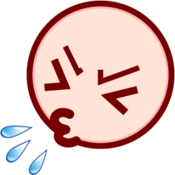 sneezing face (white) emoji