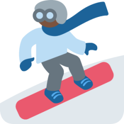 snowboarder: dark skin tone emoji