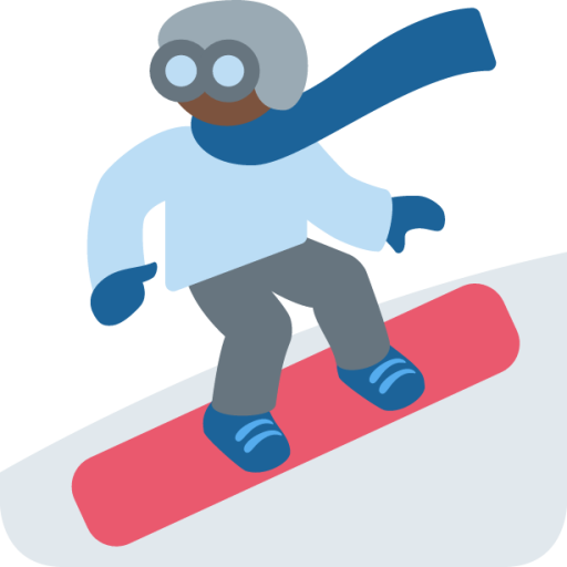 snowboarder: dark skin tone emoji